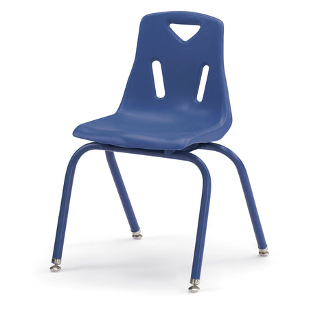 8126JC1003, Berries Stacking Chair with Powder-Coated Legs - 16" Ht - Blue