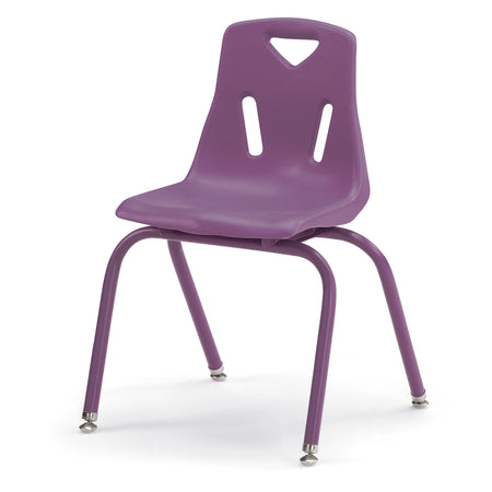 8126JC1004, Berries Stacking Chair with Powder-Coated Legs - 16" Ht - Purple
