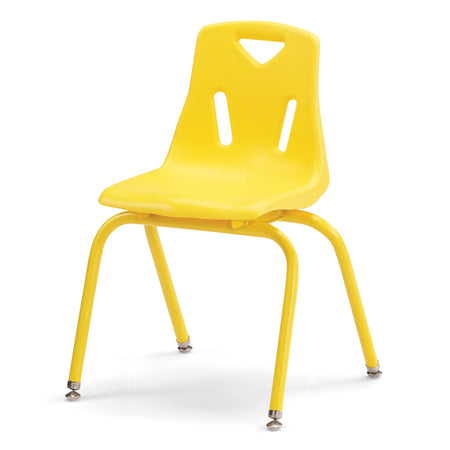 8126JC1007, Berries Stacking Chair with Powder-Coated Legs - 16" Ht - Yellow