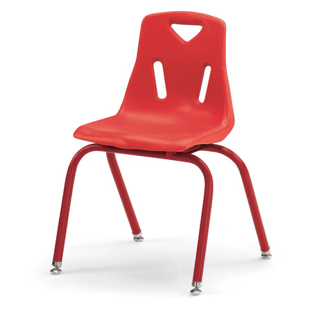 8126JC1008, Berries Stacking Chair with Powder-Coated Legs - 16" Ht - Red