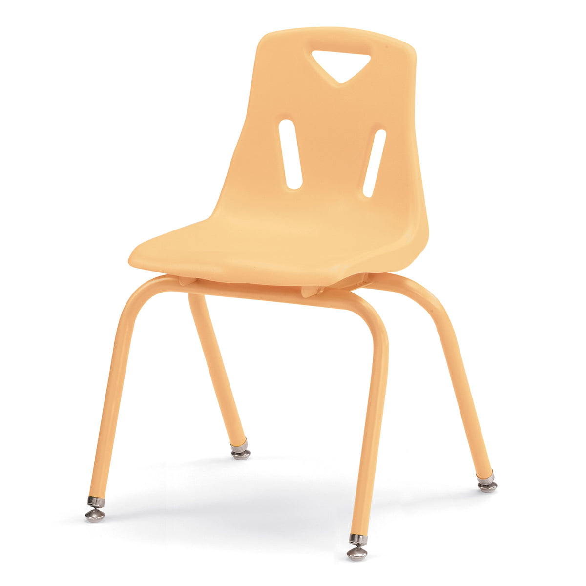8126JC1251, Berries Stacking Chair with Powder-Coated Legs - 16" Ht - Camel