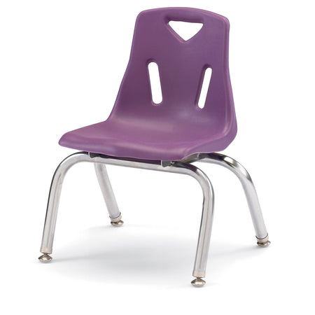 8140JC1004, Berries Stacking Chair with Chrome-Plated Legs - 10" Ht - Purple