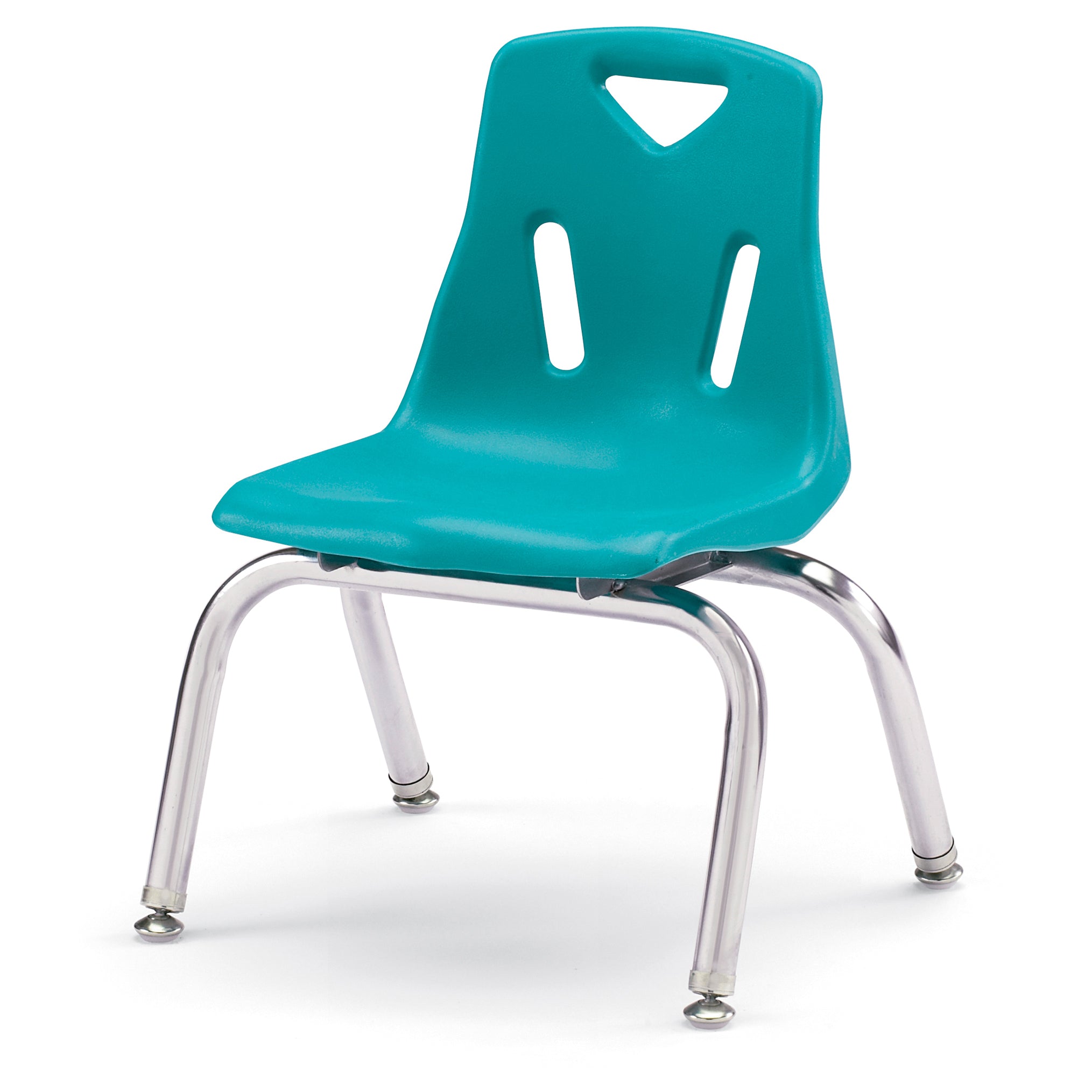 8140JC1005, Berries Stacking Chair with Chrome-Plated Legs - 10" Ht - Teal