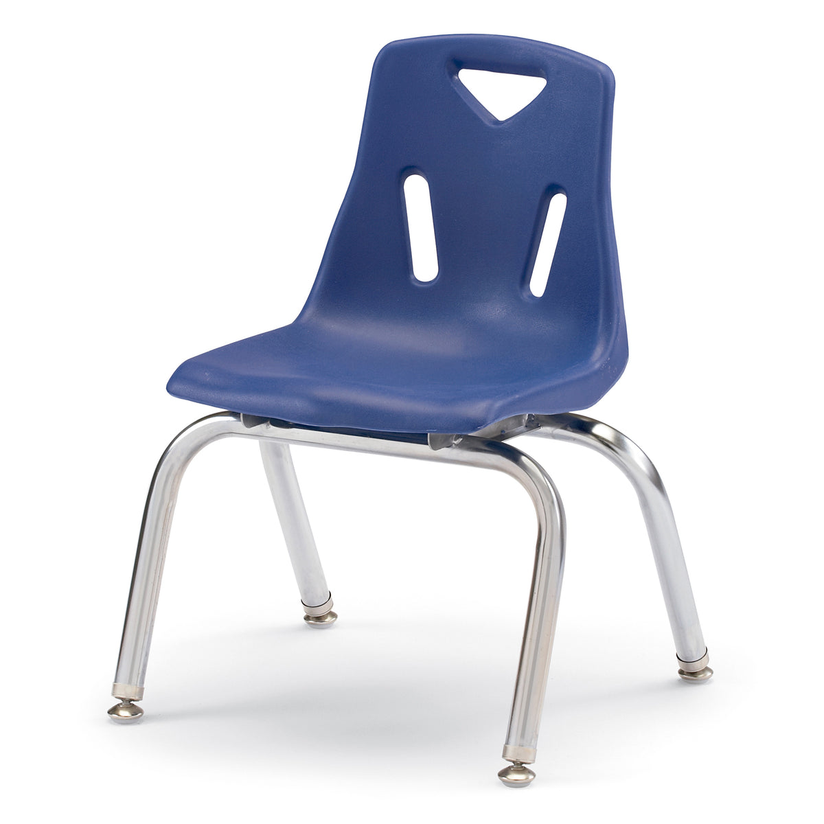 8142JC1003, Berries Stacking Chair with Chrome-Plated Legs - 12" Ht - Blue
