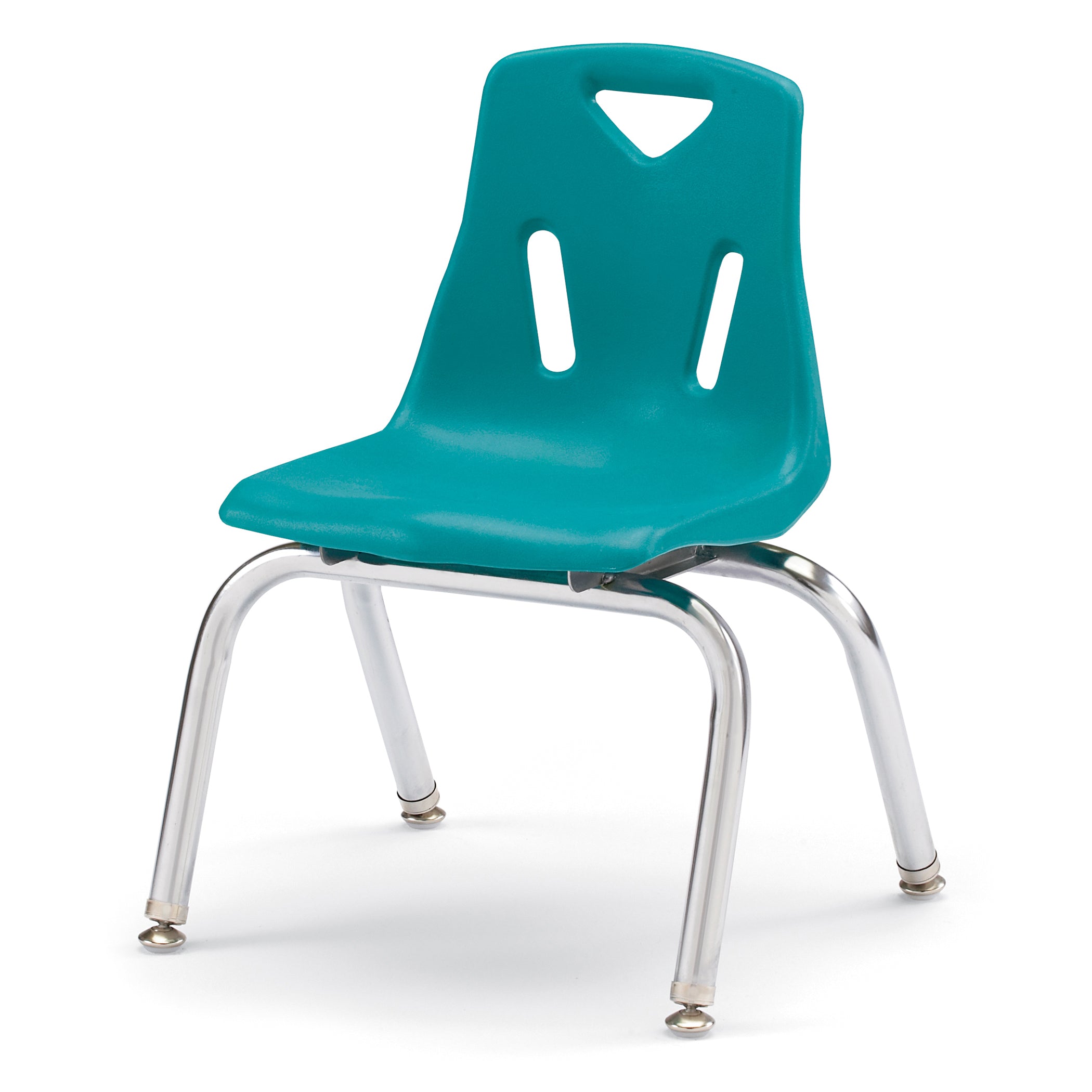 8142JC6005, Berries Stacking Chairs with Chrome-Plated Legs - 12" Ht - Set of 6 - Teal