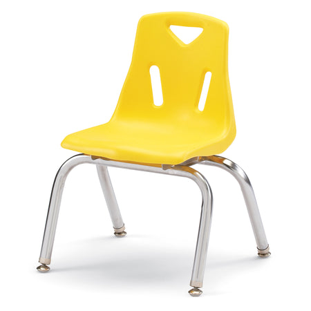 8142JC6007, Berries Stacking Chairs with Chrome-Plated Legs - 12" Ht - Set of 6 - Yellow