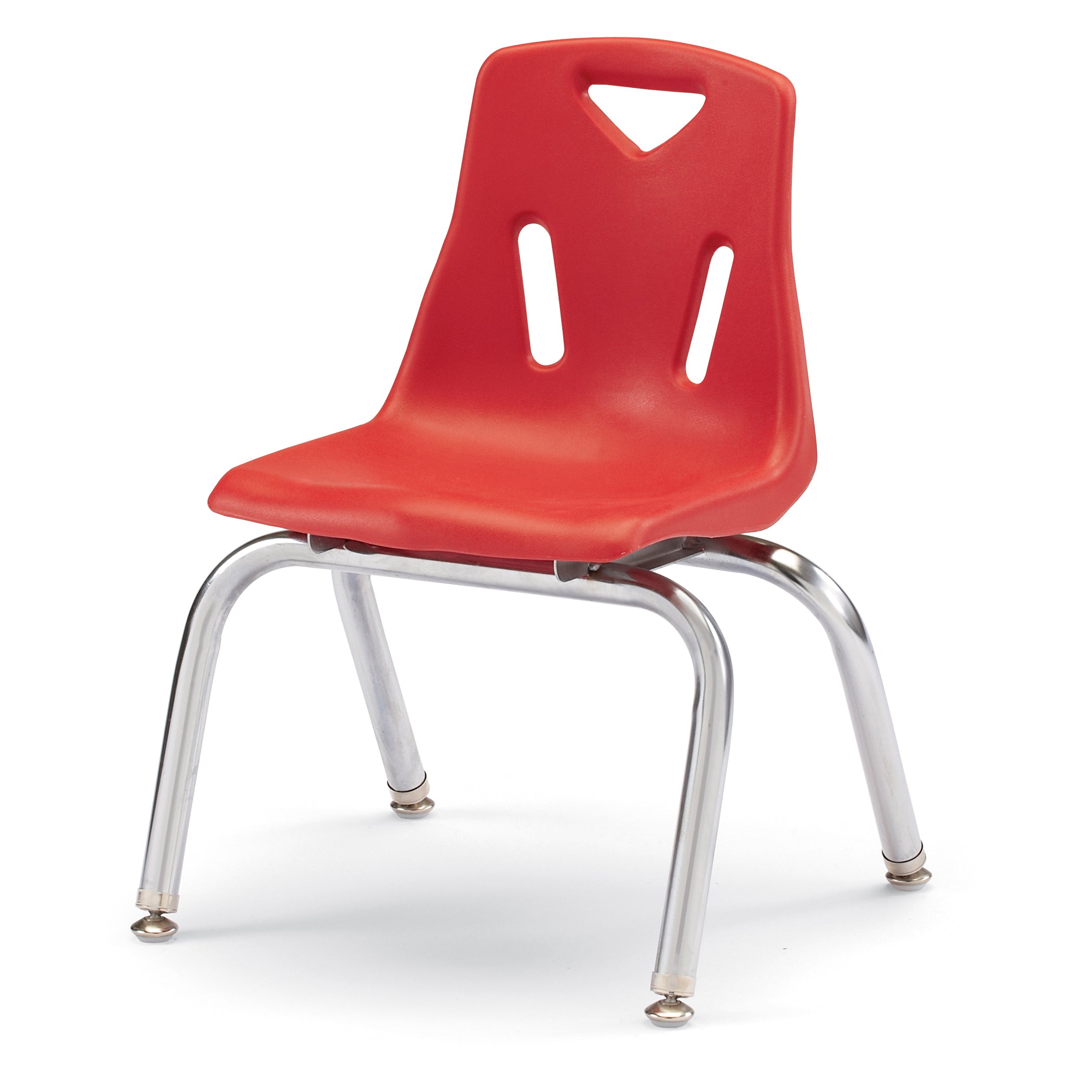 8142JC1008, Berries Stacking Chair with Chrome-Plated Legs - 12" Ht - Red