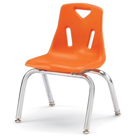 8142JC6114, Berries Stacking Chairs with Chrome-Plated Legs - 12" Ht - Set of 6 - Orange