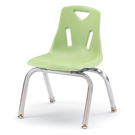 8142JC6130, Berries Stacking Chair with Chrome-Plated Legs - 12" Ht -  Set of 6 - Key Lime