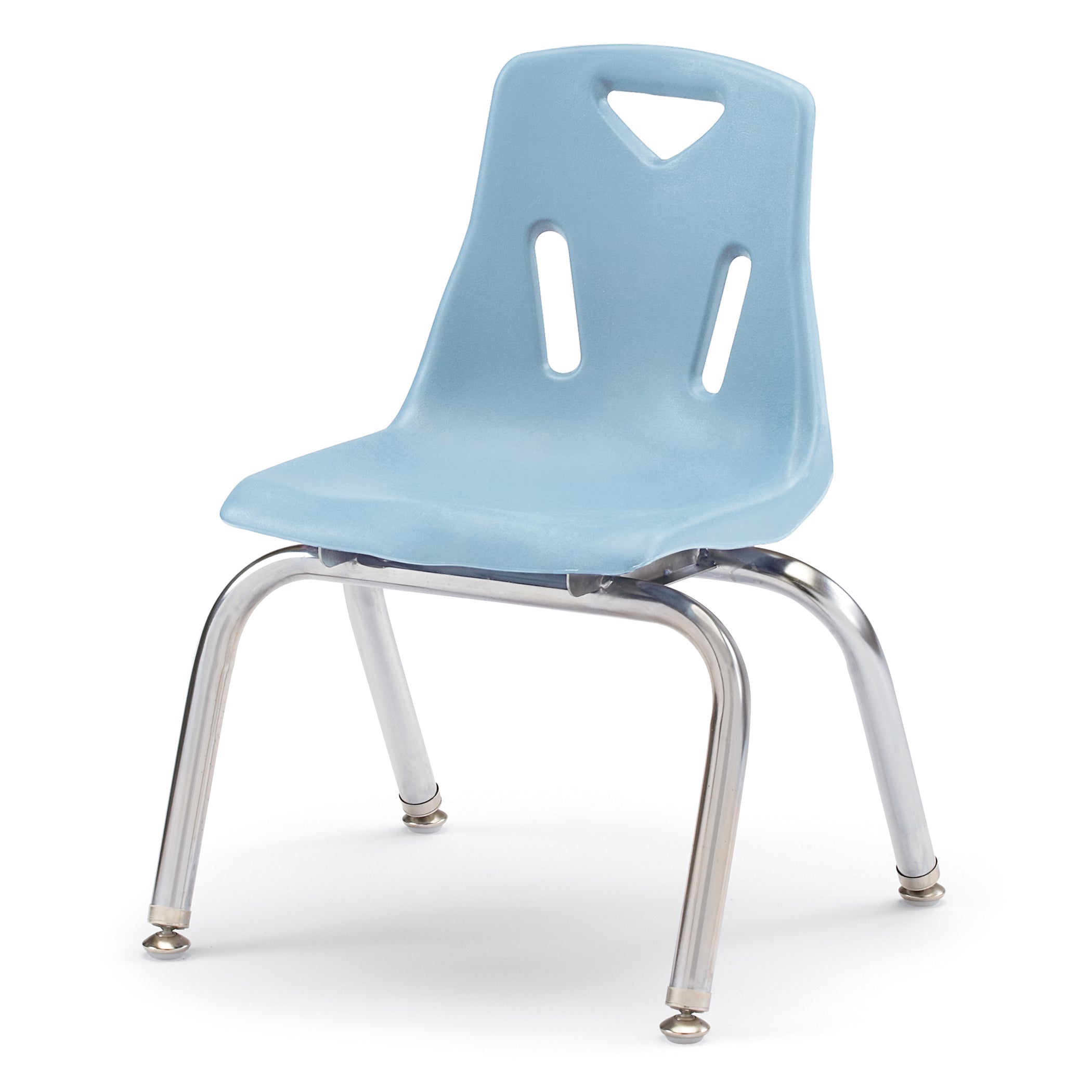 8142JC6131, Berries Stacking Chair with Chrome-Plated Legs - 12" Ht - Set of 6 - Coastal Blue