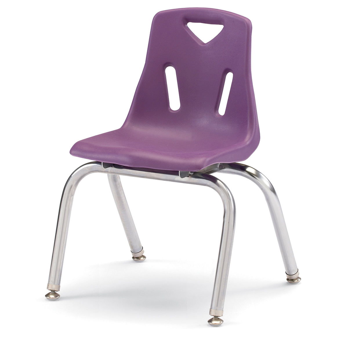8144JC6004, Berries Stacking Chairs with Chrome-Plated Legs - 14" Ht - Set of 6 - Purple