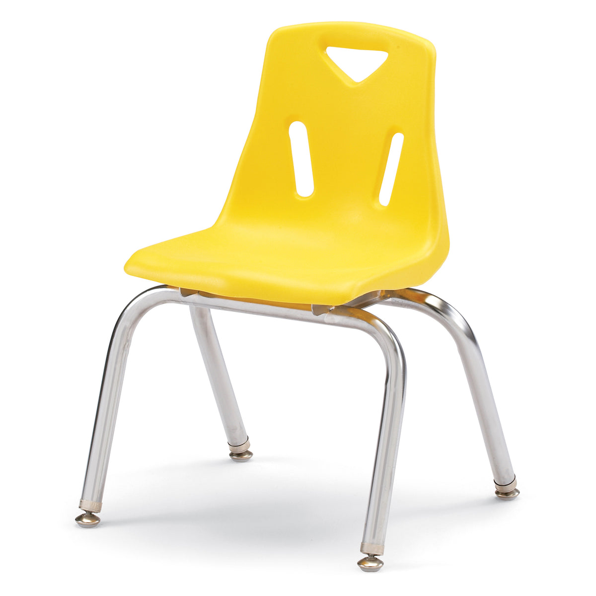 8144JC6007, Berries Stacking Chairs with Chrome-Plated Legs - 14" Ht - Set of 6 - Yellow