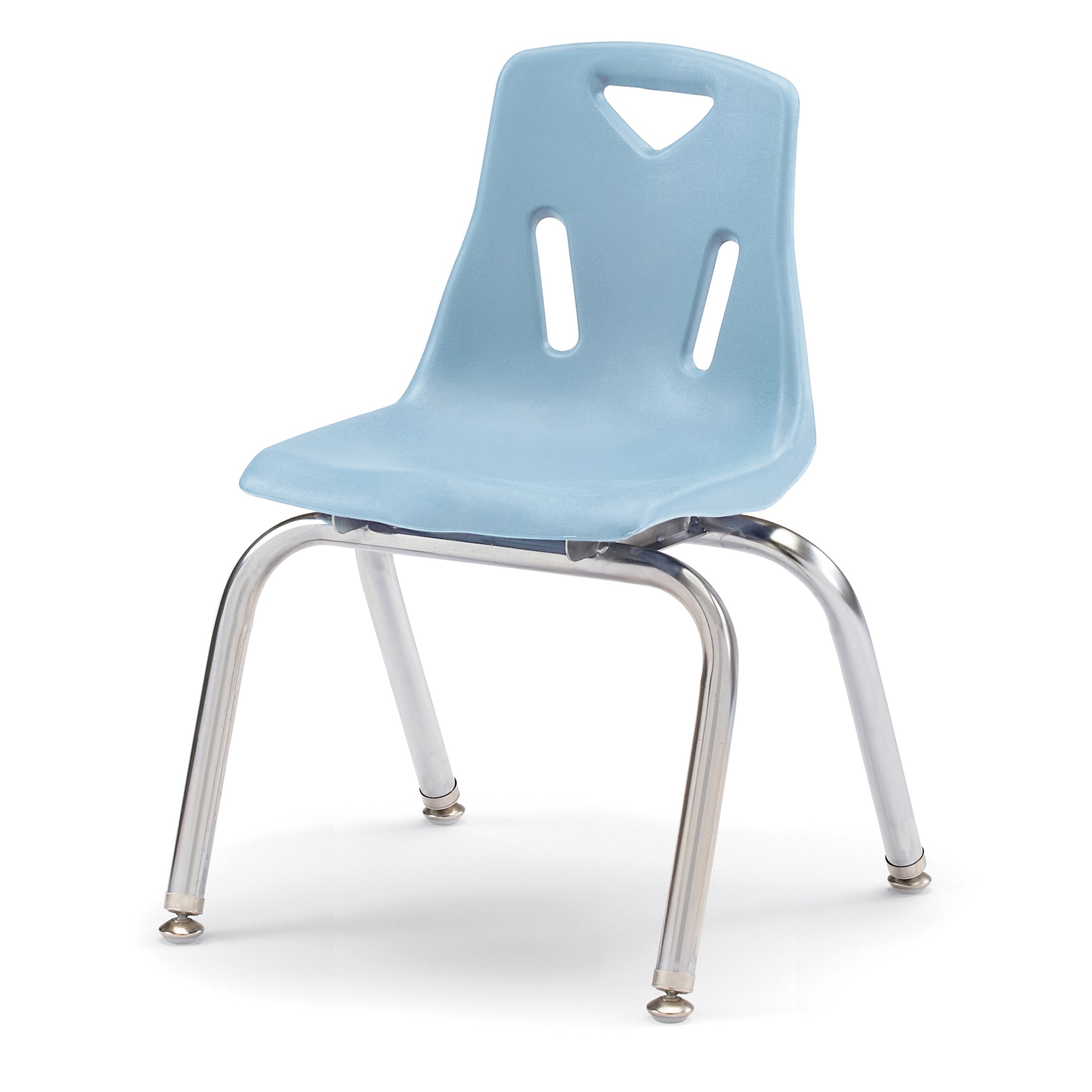 8144JC6131, Berries Stacking Chair with Chrome-Plated Legs - 14" Ht - Set of 6 - Coastal Blue