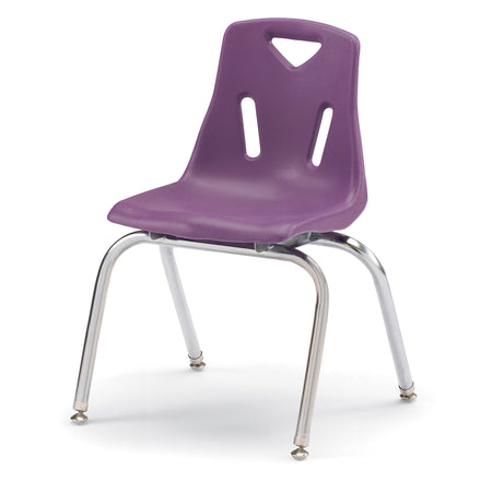 8146JC1004, Berries Stacking Chair with Chrome-Plated Legs - 16" Ht - Purple
