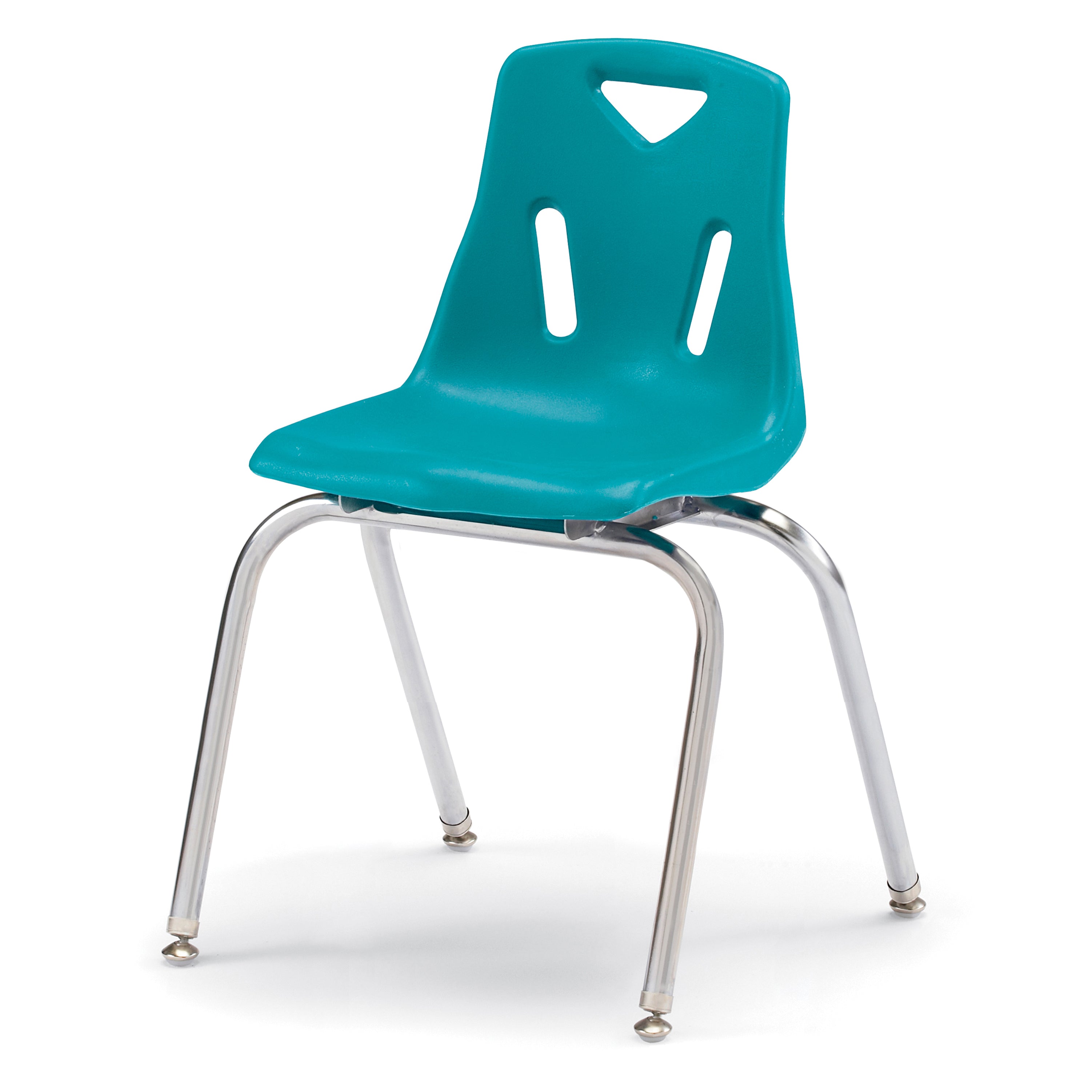 8148JC6005, Berries Stacking Chairs with Chrome-Plated Legs - 18" Ht - Set of 6 - Teal