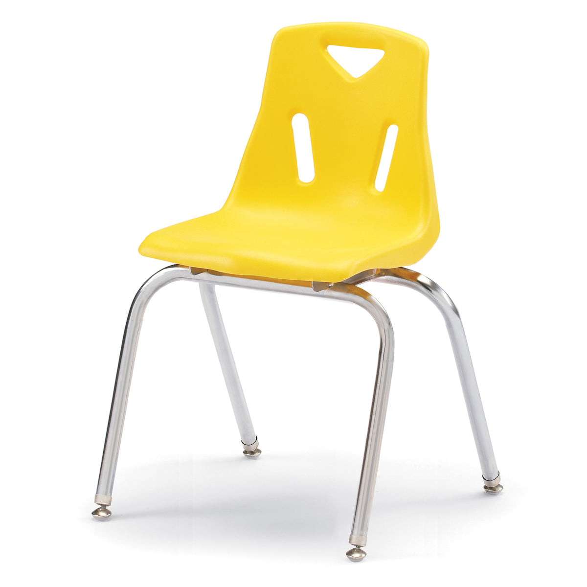 8148JC6007, Berries Stacking Chairs with Chrome-Plated Legs - 18" Ht - Set of 6 - Yellow