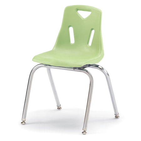 8148JC6130, Berries Stacking Chair with Chrome-Plated Legs - 18" Ht -  Set of 6 - Key Lime