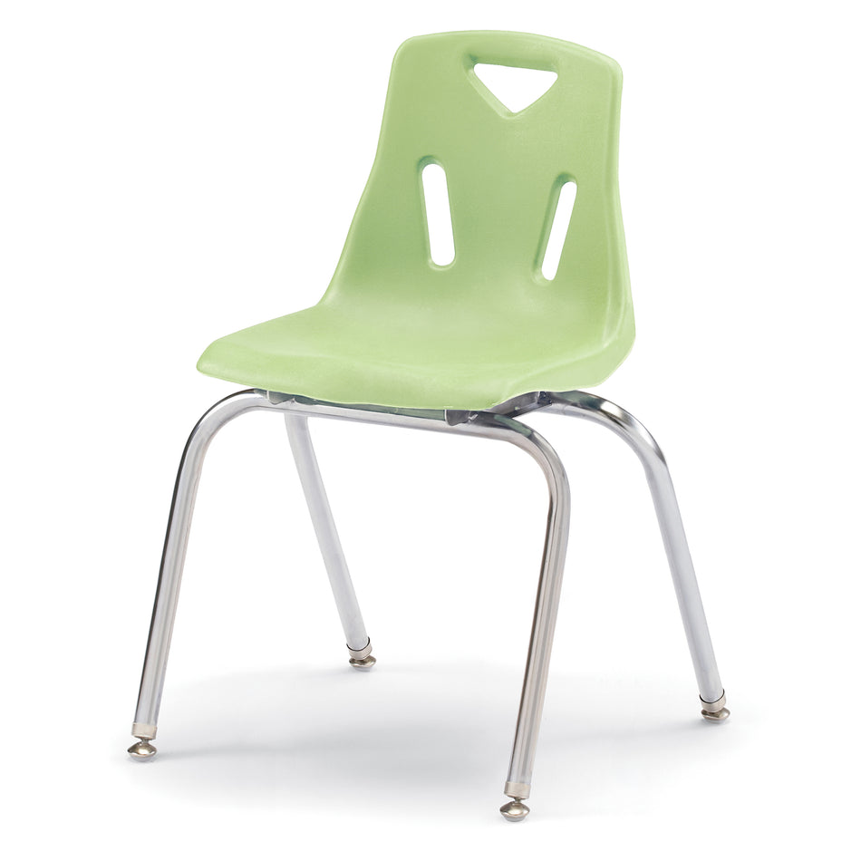 8148JC1130, Berries Stacking Chair with Chrome-Plated Legs - 18" Ht - Key Lime