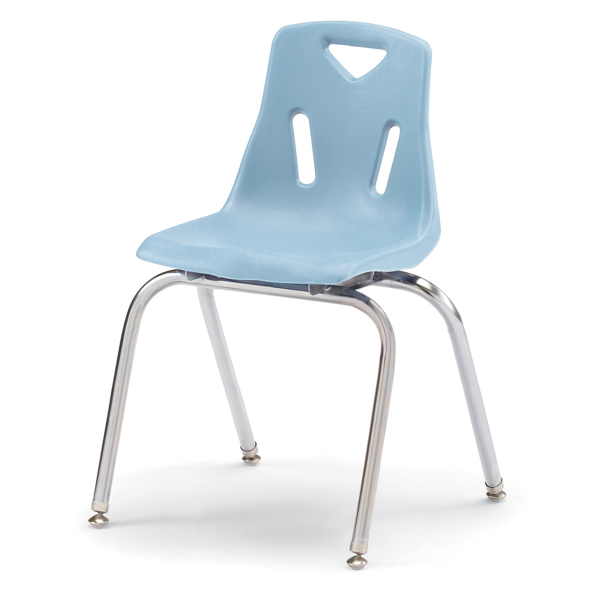 8148JC6131, Berries Stacking Chair with Chrome-Plated Legs - 18" Ht - Set of 6 - Coastal Blue