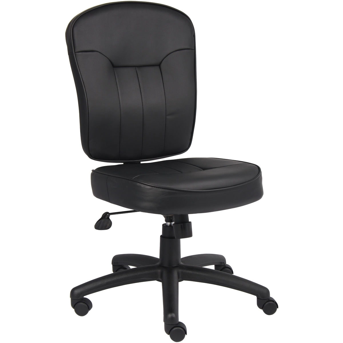 Black High Back Task Chair with Seat Slider, B1002-SS-BK