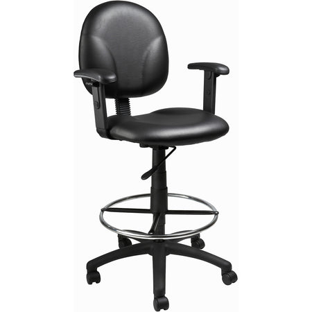 Black Antimicrobial Drafting Stools with Adj Arms and Footring, B1691-CS