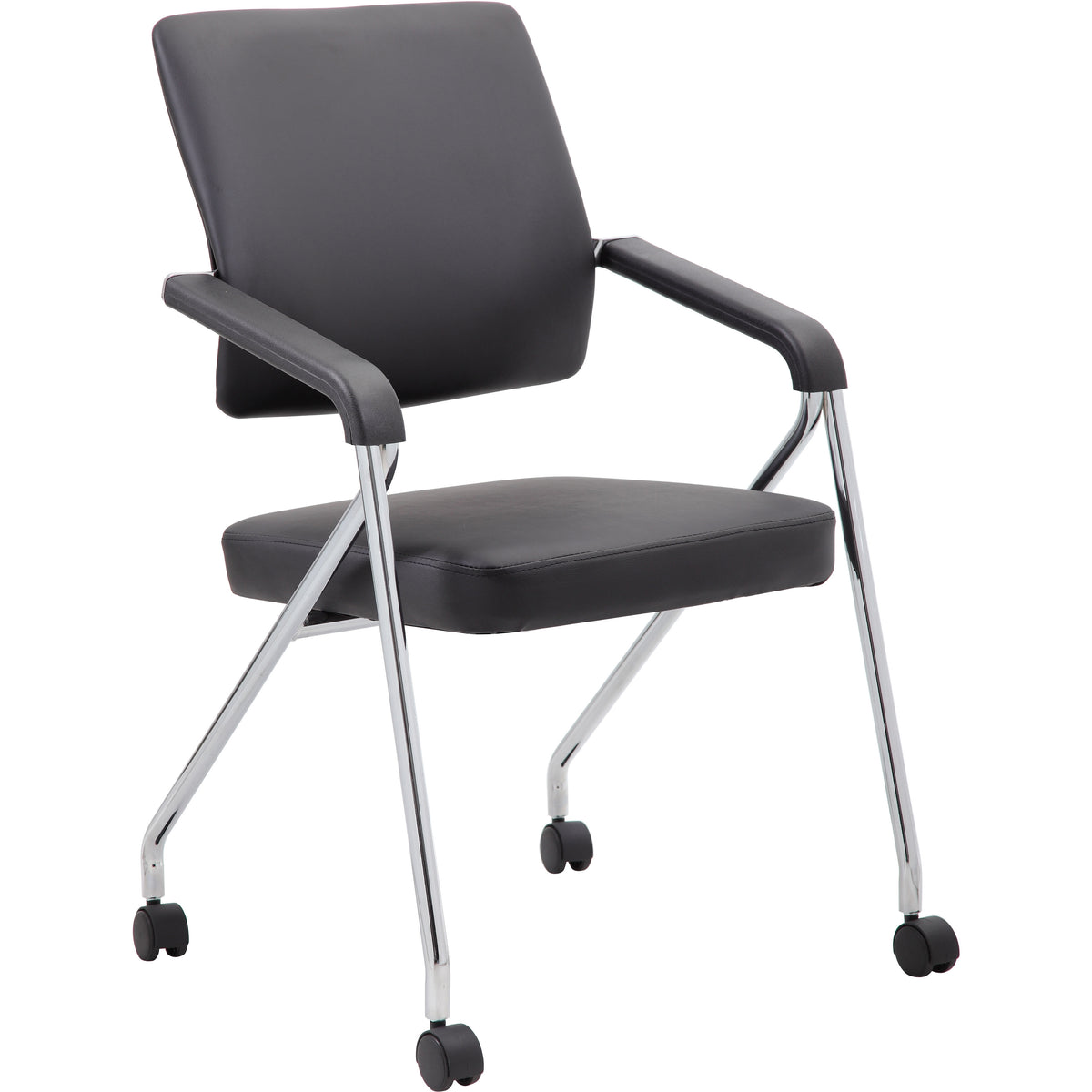 Black Caressoft Plus Training Chair With Chrome Frame (Pack of 2), B1800-CP-2