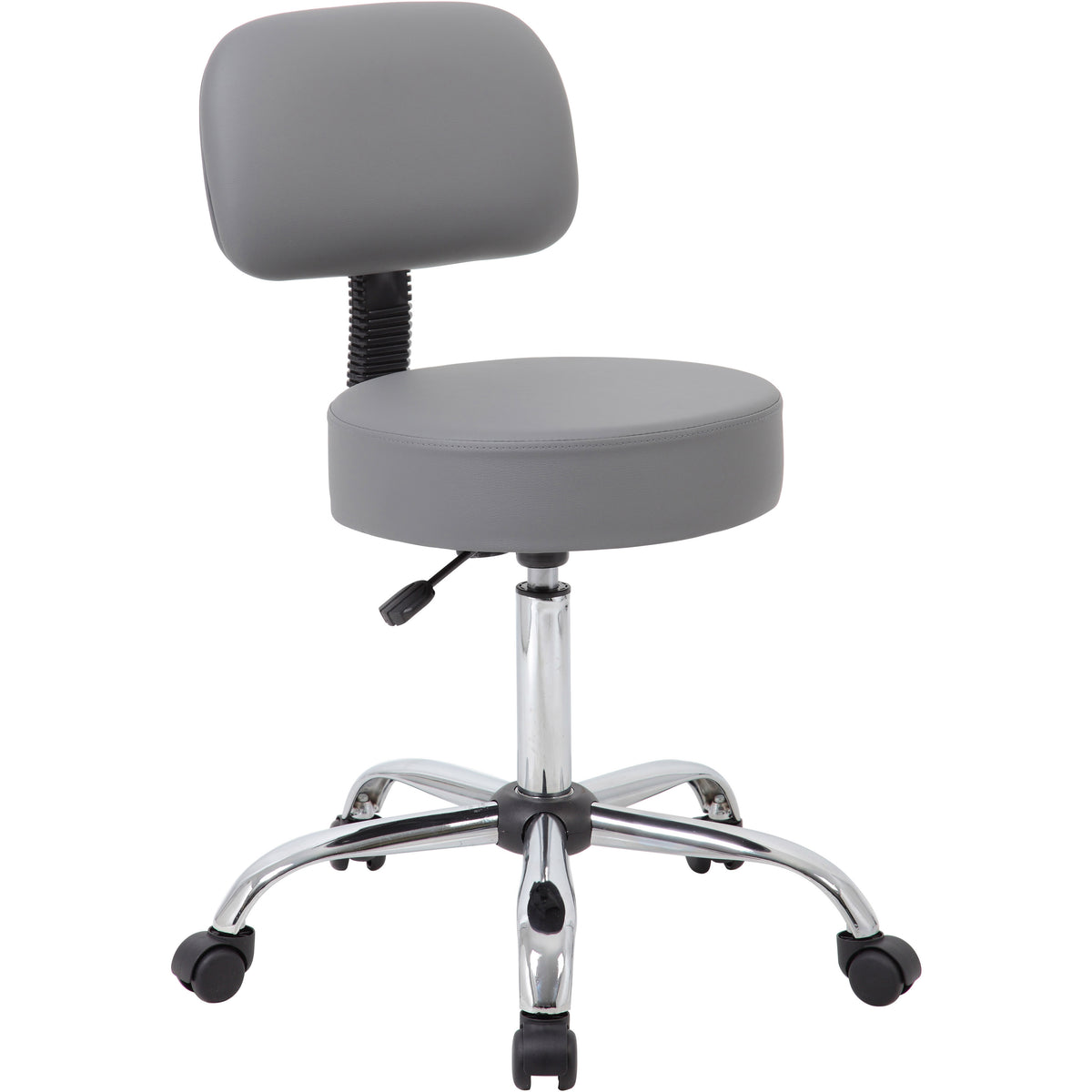 Grey Antimicrobial Medical Stool with Back Cushion, B245-GY