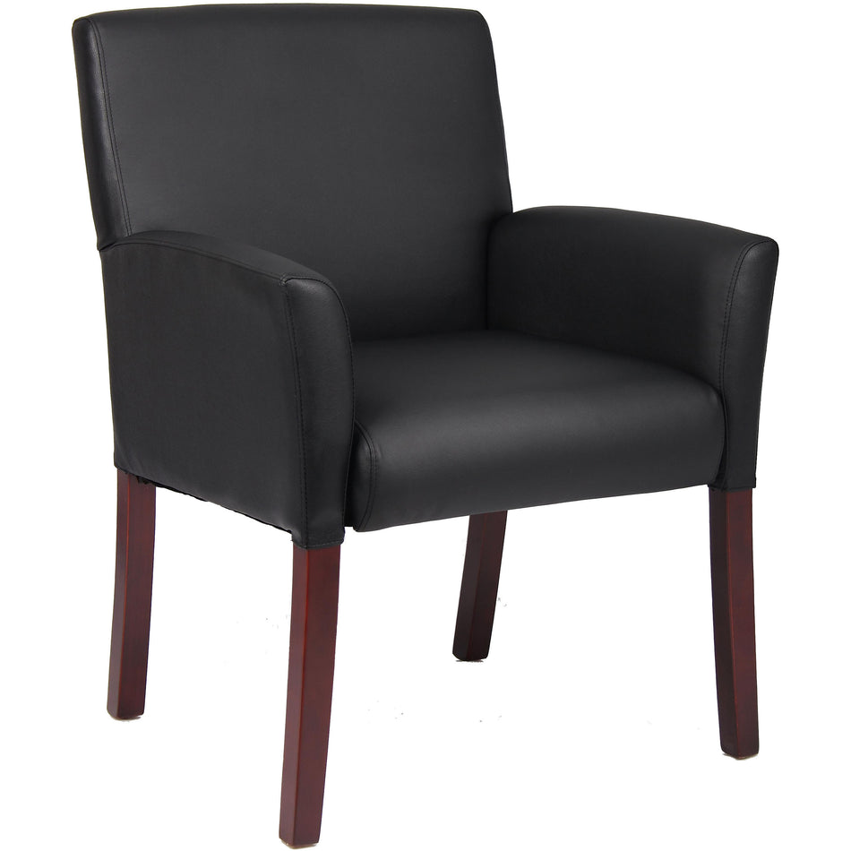 Box Arm guest, accent or dining chair with Mahogany Finish, B619