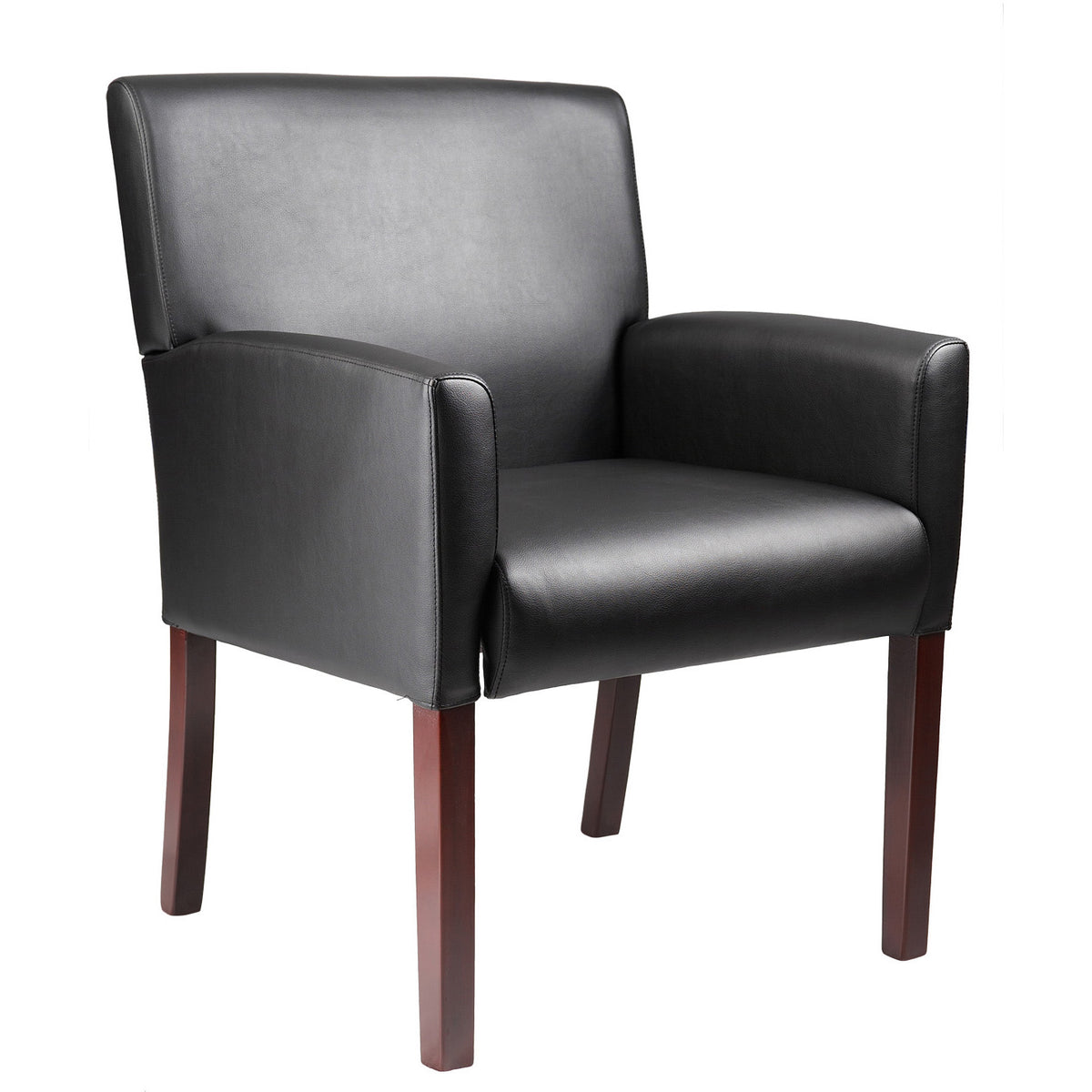 Box Arm guest, accent or dining chair with Mahogany Finish, B629M