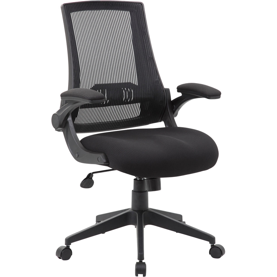 Black Mesh Flip Arm Chair, B6776-BK