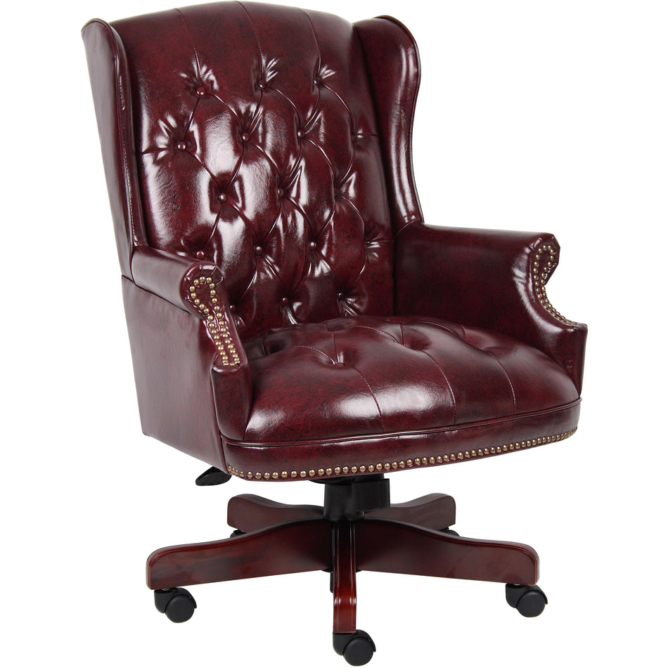 Wingback Traditional Chair In Burgundy, B800-BY