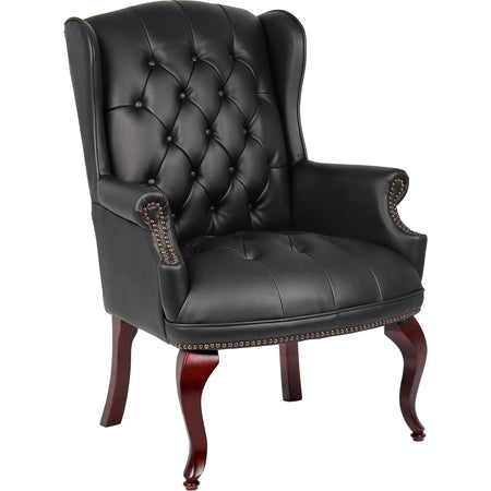 Wingback Traditional Guest Chair In Black, B809-BK