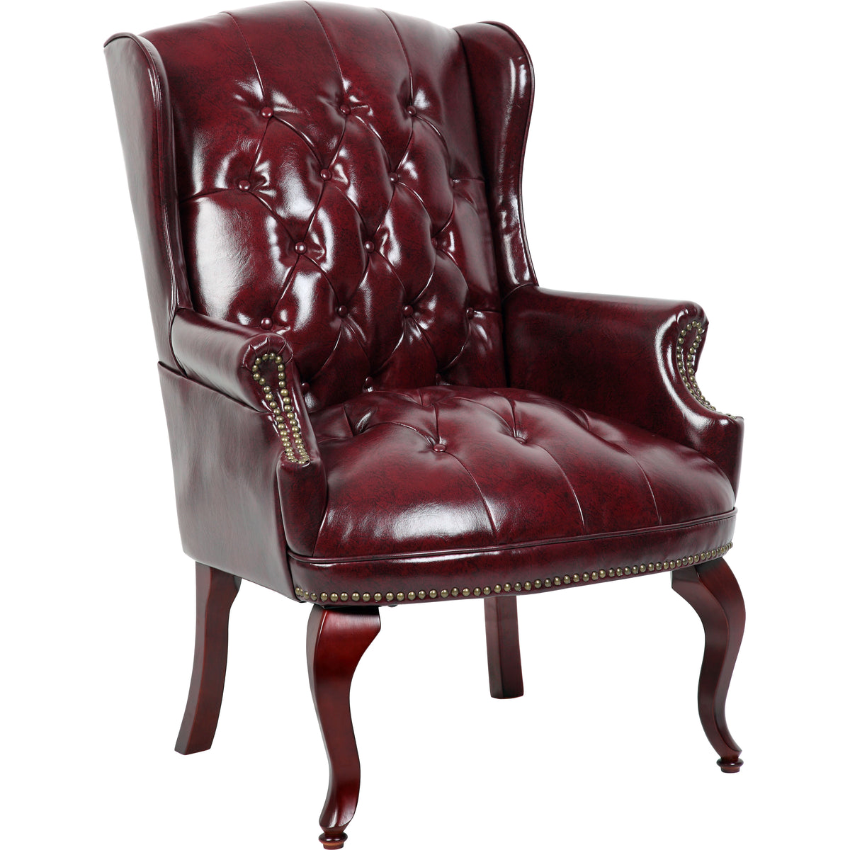 Wingback Traditional Guest Chair In Burgundy, B809-BY