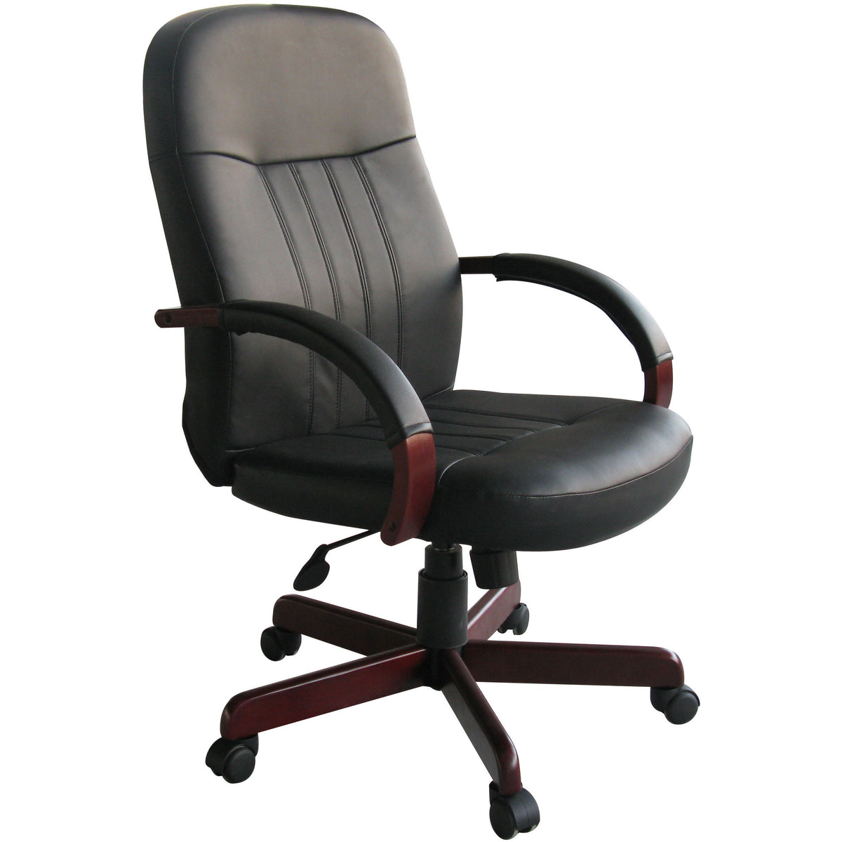 LeatherPlus Exec. Chair with Mahogany Finish, B8376-M
