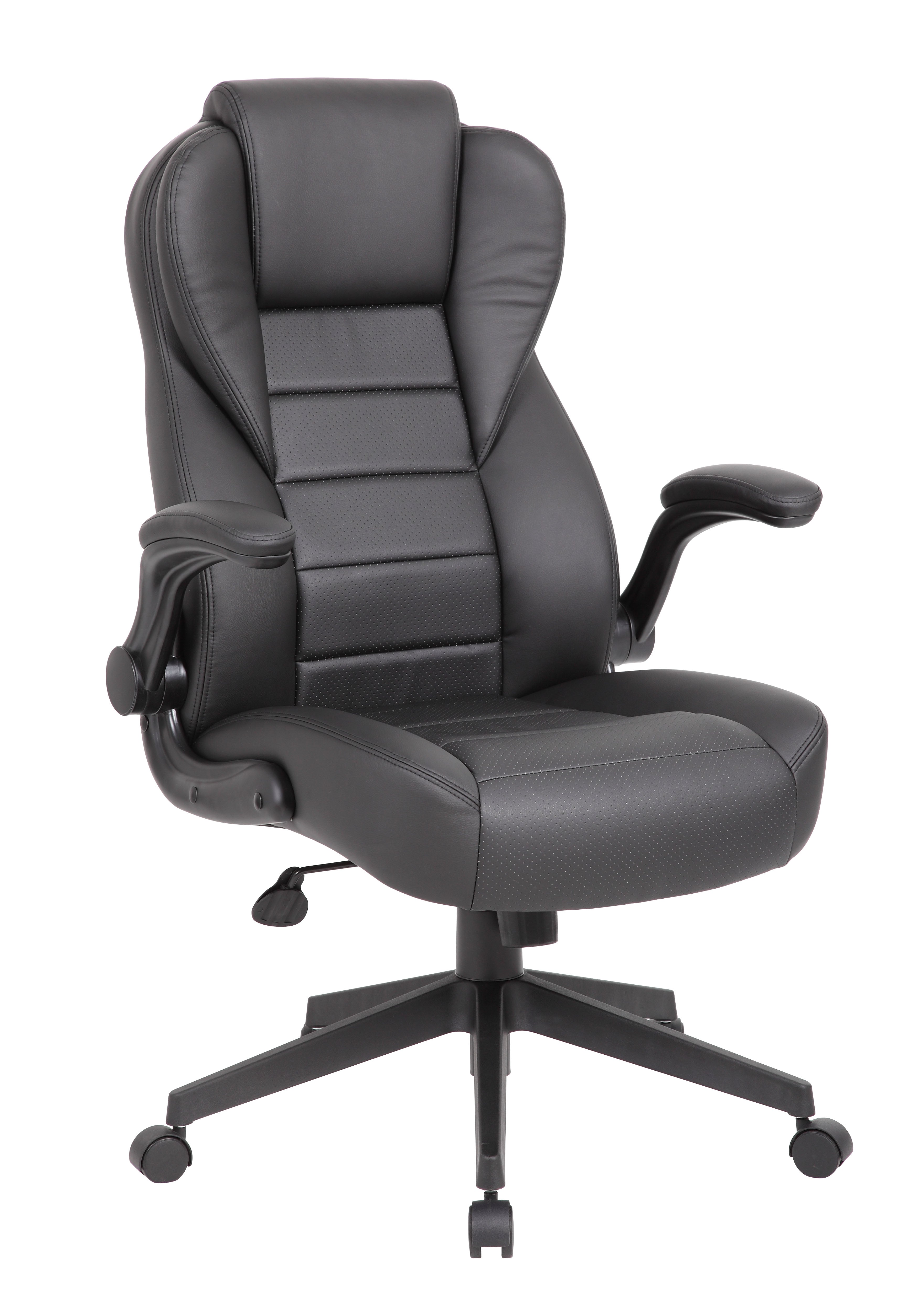 Executive High Back CaressoftPlus Flip Arm Chair, B8551-BK