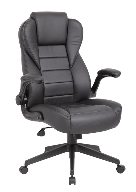 Executive High Back CaressoftPlus Flip Arm Chair, B8551-BK