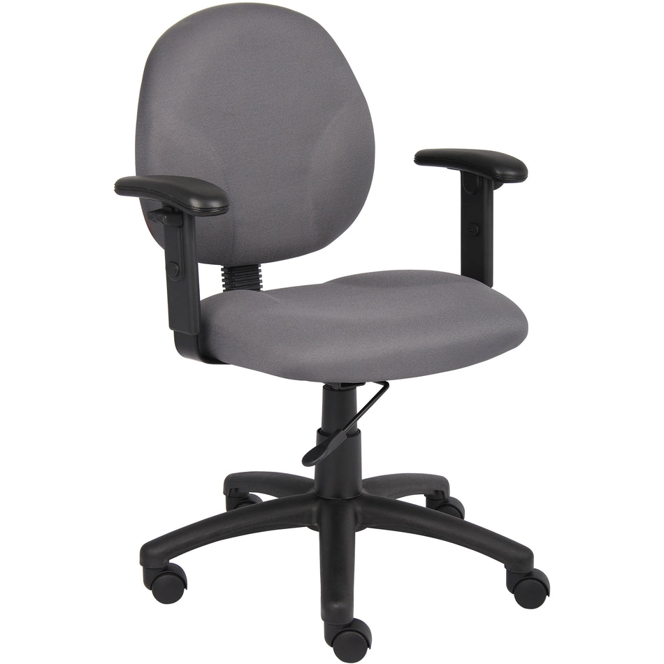 Diamond Task Chair In Grey with Adjustable Arms, B9091-GY