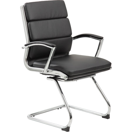 Executive CaressoftPlus Chair with Metal Chrome Finish - Guest Chair, B9479-BK