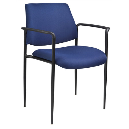 Square Back Diamond Stacking Chair with Arm In Blue, B9503-BE