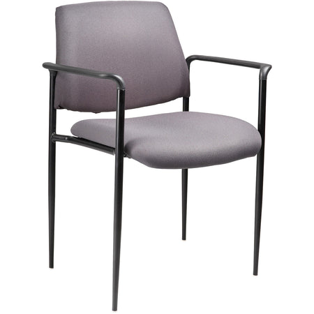 Square Back Diamond Stacking Chair with Arm In Grey, B9503-GY