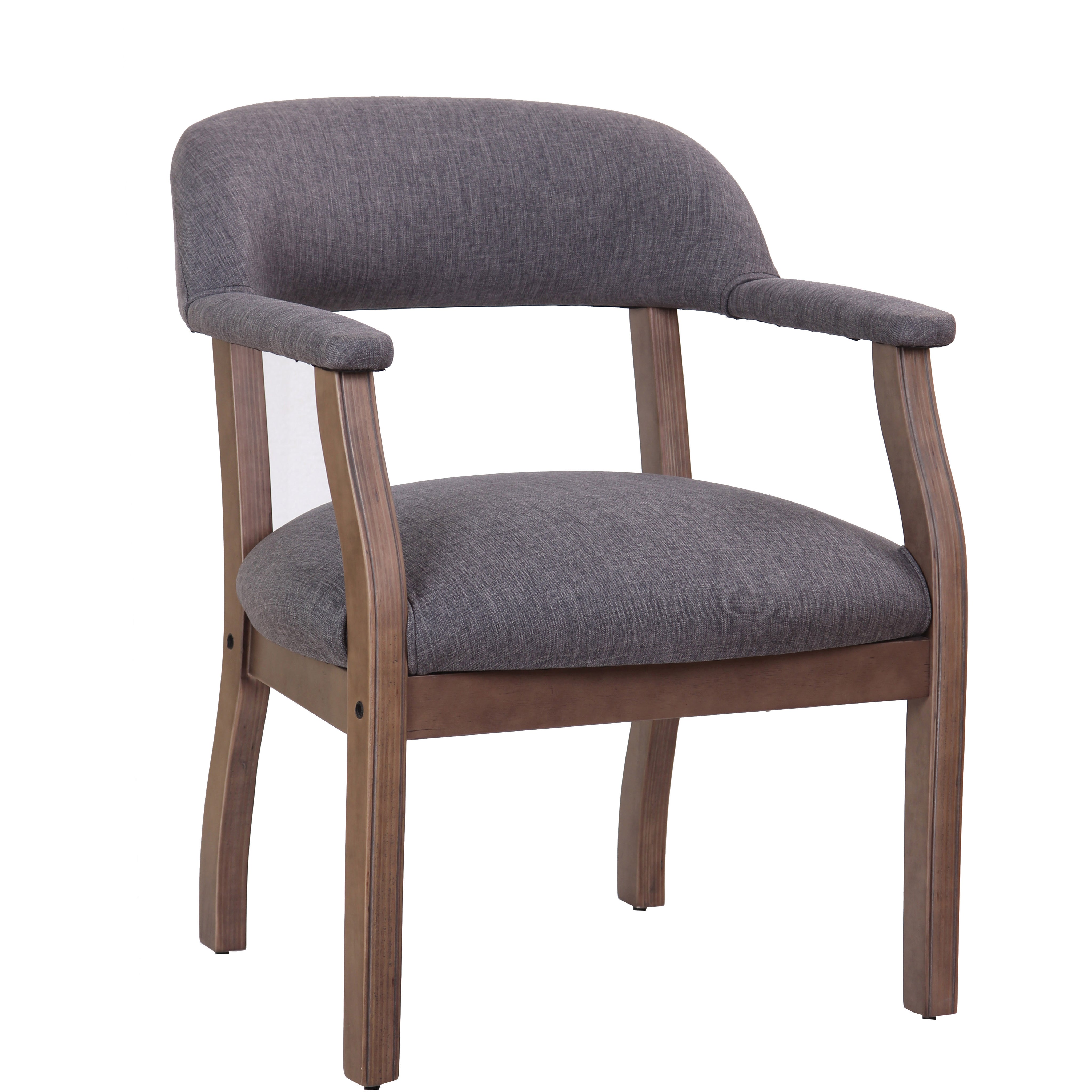 Modern Captain's guest, accent or dining chair in Slate Grade Commercial Grade Linen, B9540DW-SG