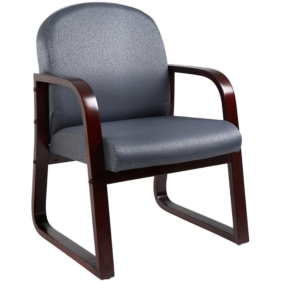 Mahogany Frame guest, accent or dining chair in Grey Fabric, B9570-GY
