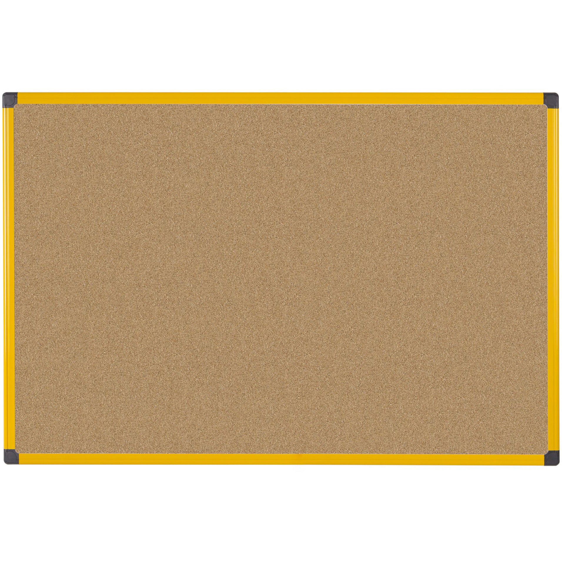 CA2711721 Industrial Series Ultrabrite Cork Bulletin Board, Wall Mounting Push Pin Cork Board , 48" x 72", Yellow Frame by MasterVision