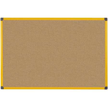 CA0511721 Industrial Series Ultrabrite Cork Bulletin Board, Wall Mounting Push Pin Cork Board , 36" x 48", Yellow Frame by MasterVision