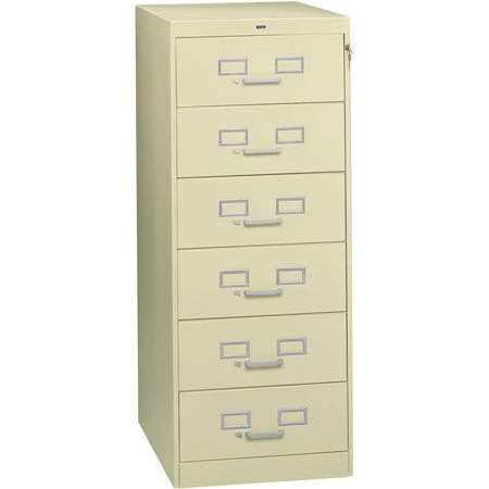 Tennsco 52" High Card File with Six Drawers, CF-669