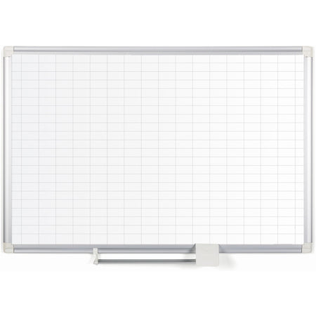 CR0632830A Magentic Dry Erase General Format Planning White Board + Accessory Pack, 1" x 1" Grid, Porcelain Surface, 24" x 36", Aluminum Frame by MasterVision