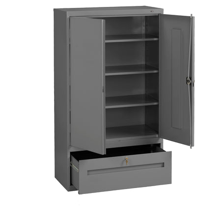 Tennsco 66" High Storage Cabinet with File Drawer - Assembled, DWR-6618