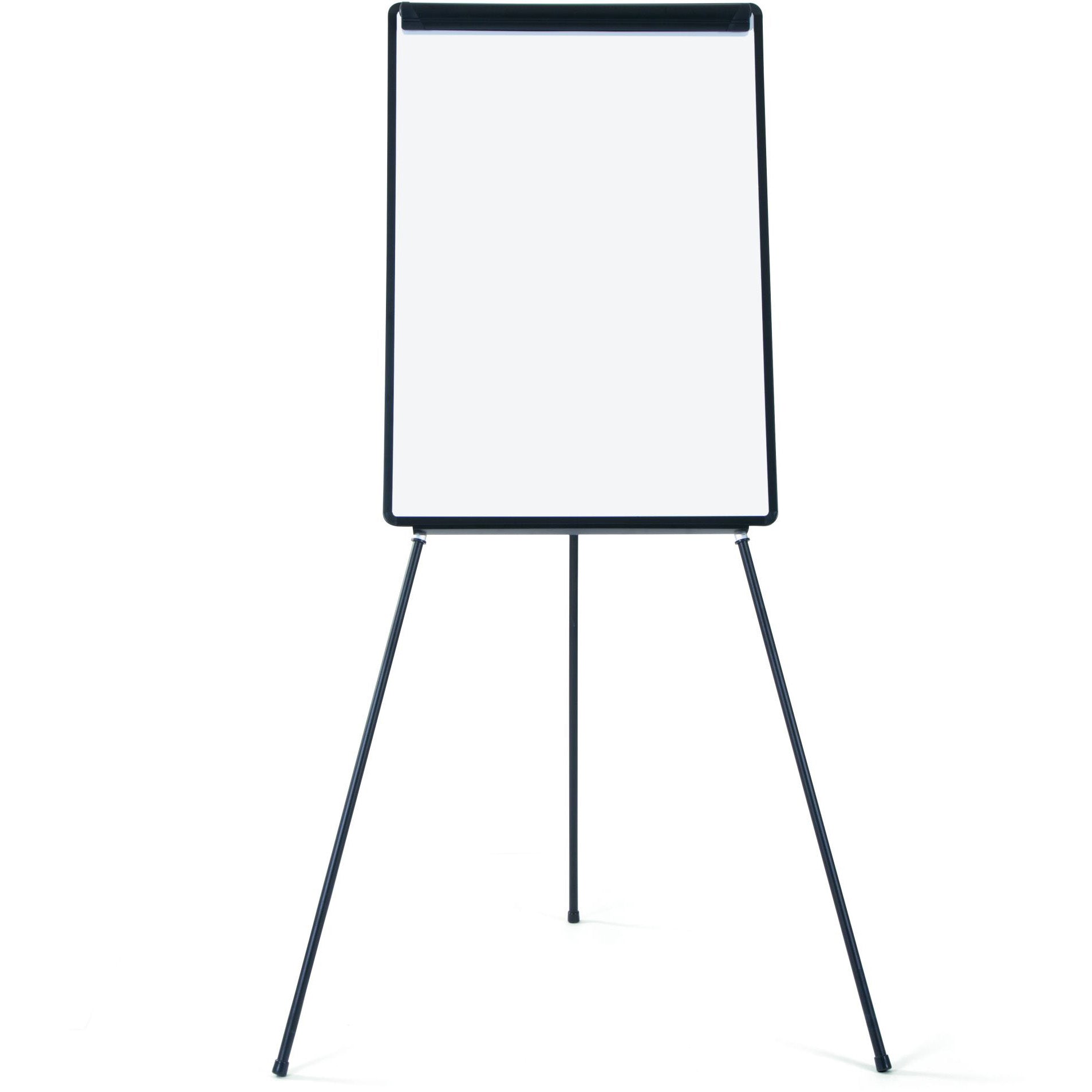 EA23000475 Height Adjustable Tripod Dry Erase White Board Presentation Easel, Easel Pad Holder, Marker Tray, 42" x 30", Black Plastic Frame by MasterVision