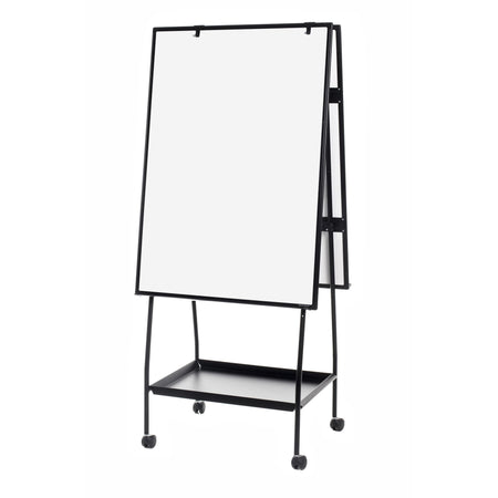 EA49125016 Double Sided Height Adjustable Dry Erase White Board Easel Creation Station, 40" x 30", Black Aluminum Frame by MasterVision