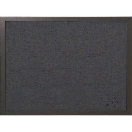 FB0471168 Black Fabric Push Pin Bulletin Board for Home or Home Office, 18" x 24", Black Wood Frame by MasterVision